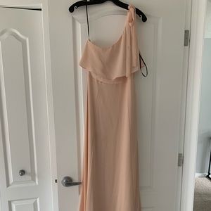 Lulu’s blush bridesmaid dress.